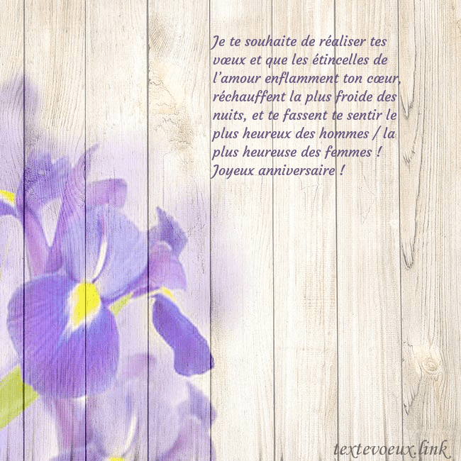 Carte d'anniversaire avec des iris