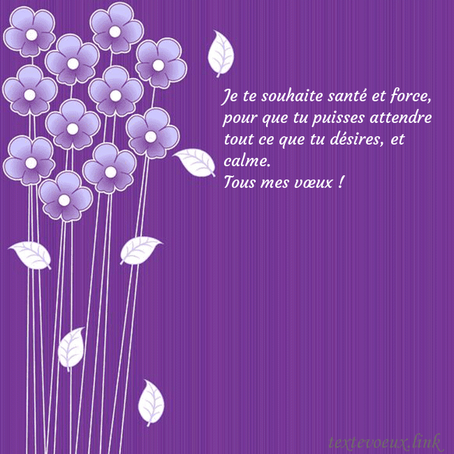 Carte de vœux avec des fleurs violettes