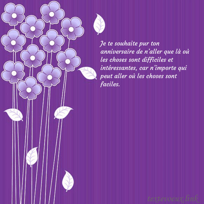 Carte de vœux avec des fleurs violettes