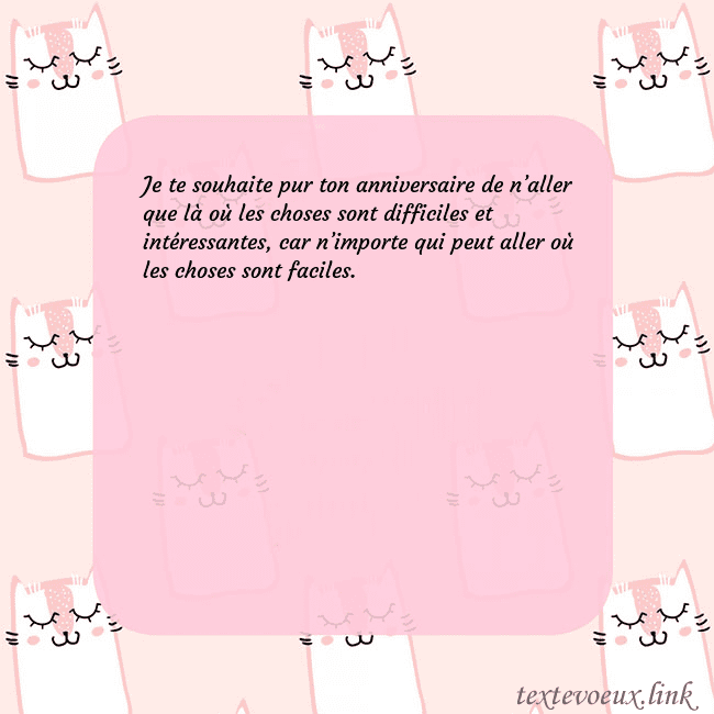 Carte de voeux rose avec des chats drôles