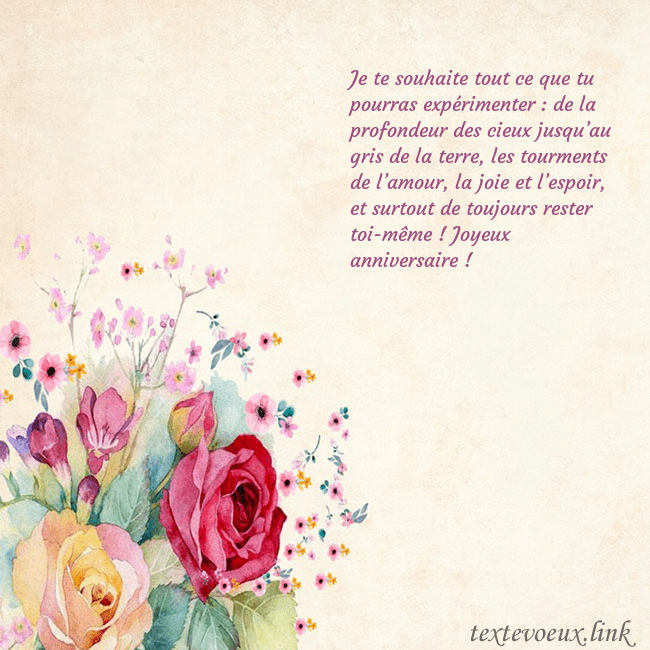 Carte d'anniversaire avec des roses peintes à l'aquarelle