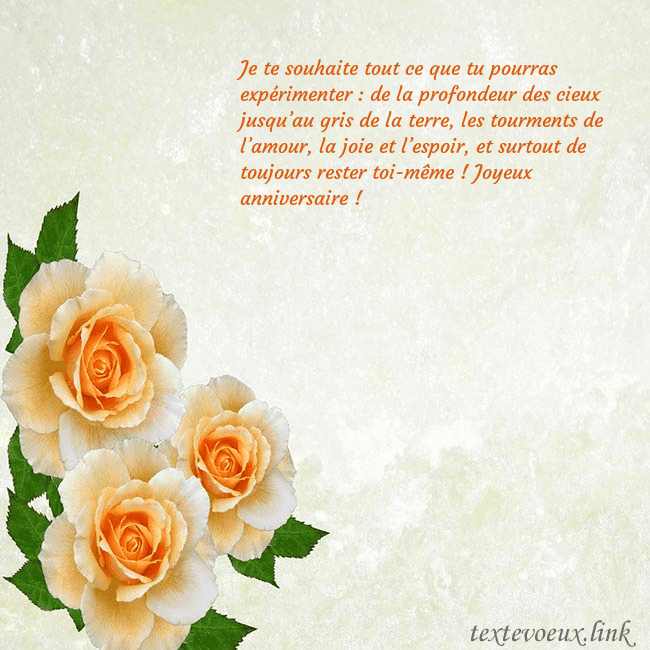 Carte d'anniversaire avec des roses jaunes