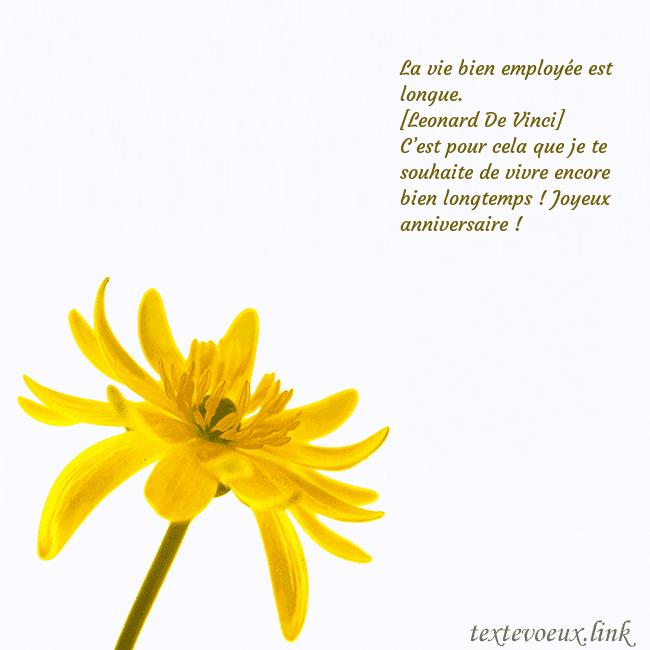 Carte de voeux avec fleur jaune