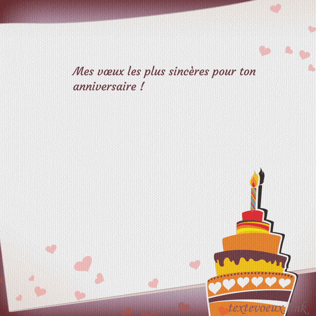 Carte d'anniversaire avec gâteau et bougie