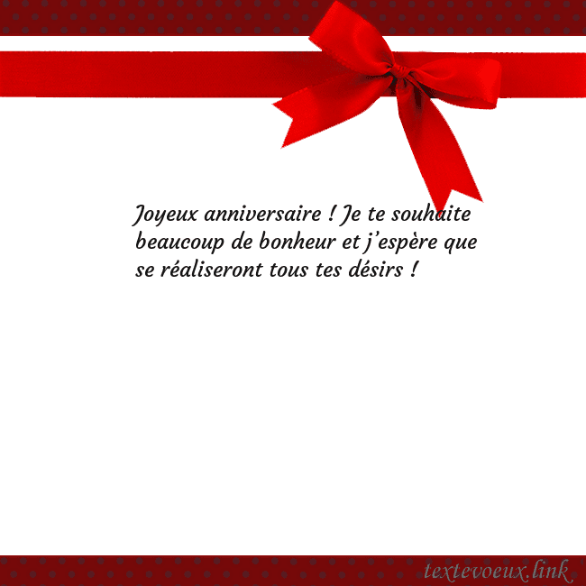 Carte de vœux avec ruban rouge