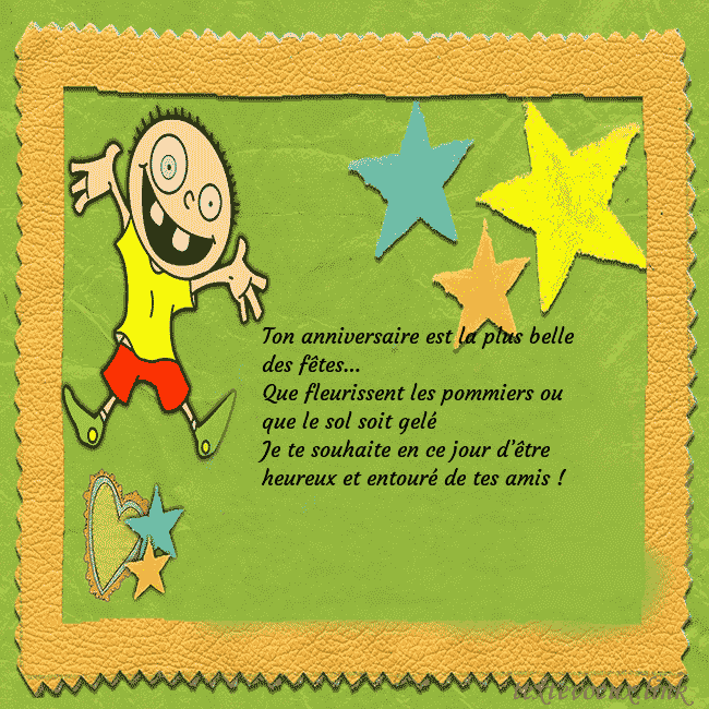 Une carte de voeux amusante avec une image clipart et un drôle de garçon