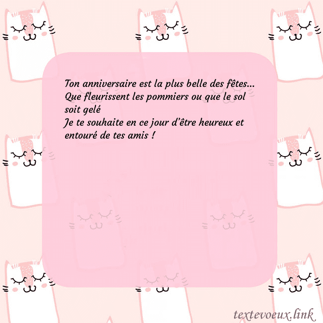 Carte de voeux rose avec des chats drôles