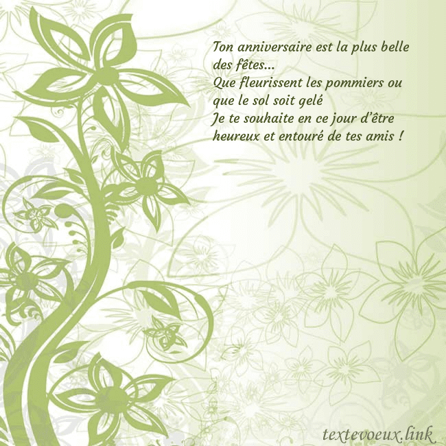 Carte de voeux avec des fleurs peintes en vert