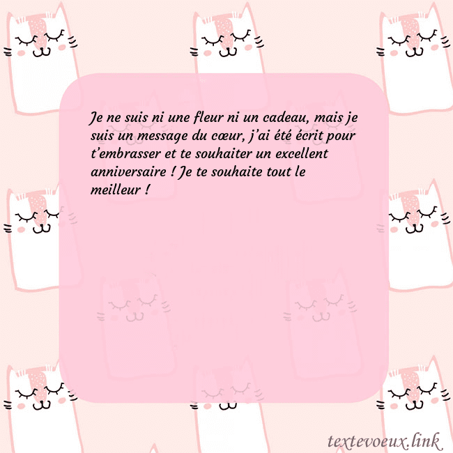 Carte de voeux rose avec des chats drôles