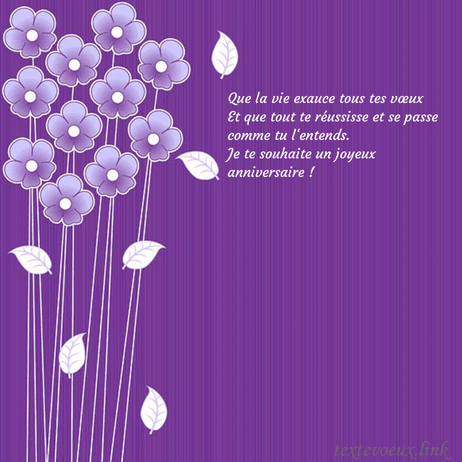 Carte de vœux avec des fleurs violettes