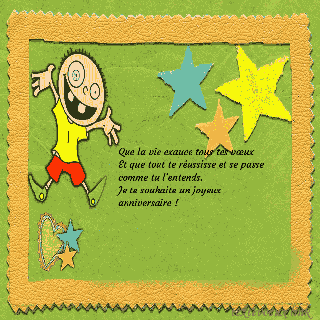 Une carte de voeux amusante avec une image clipart et un drôle de garçon
