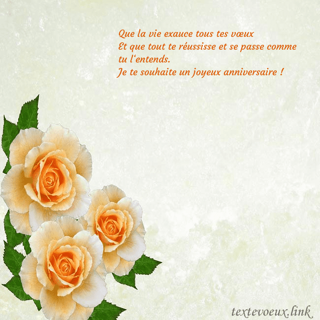 Carte d'anniversaire avec des roses jaunes