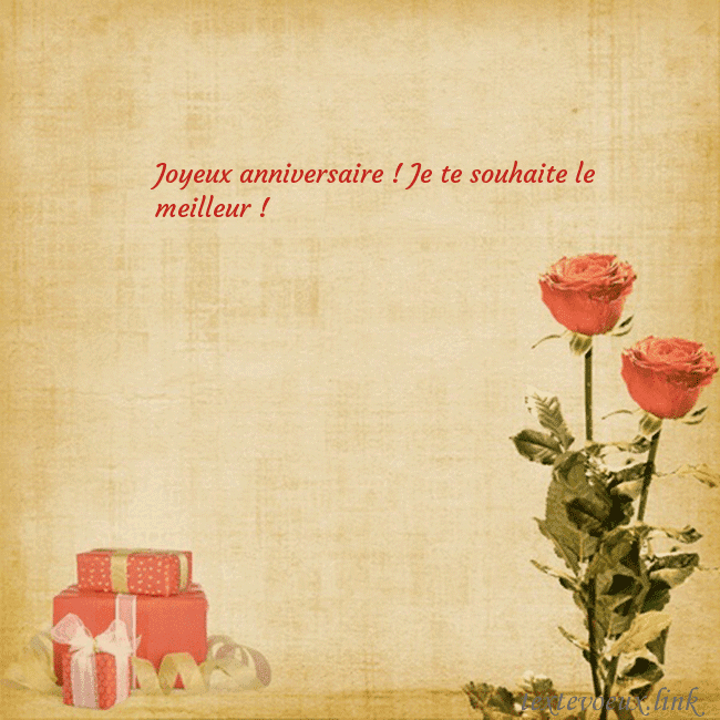 Carte de vœux avec roses et cadeaux