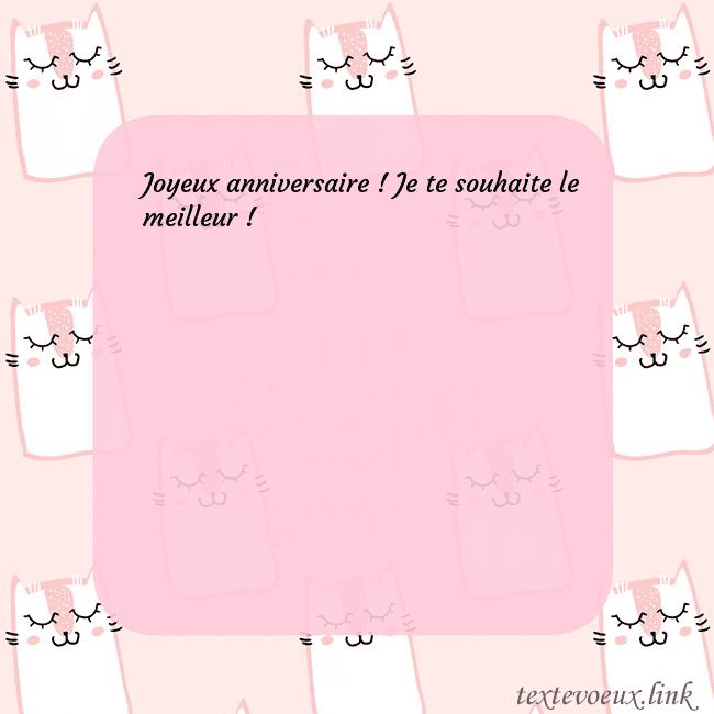 Carte de voeux rose avec des chats drôles
