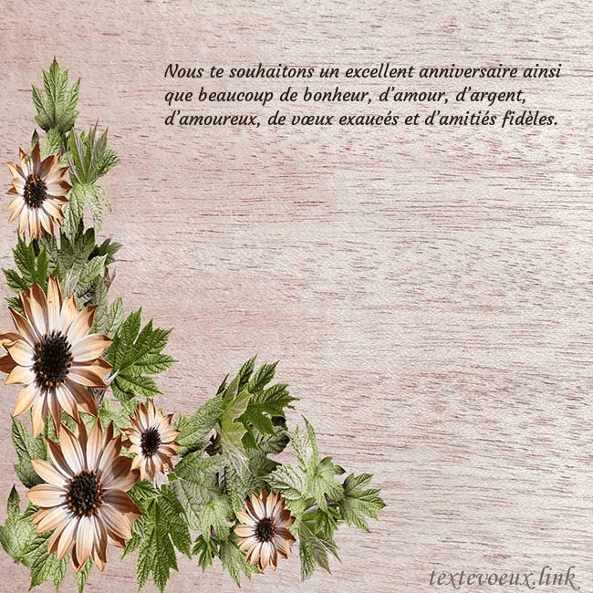 Une jolie carte d'anniversaire avec des fleurs