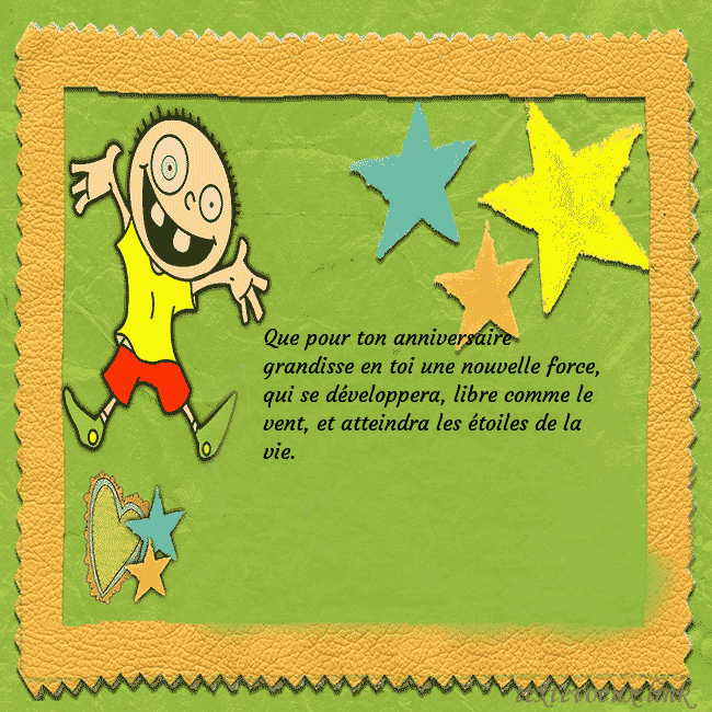 Une carte de voeux amusante avec une image clipart et un drôle de garçon
