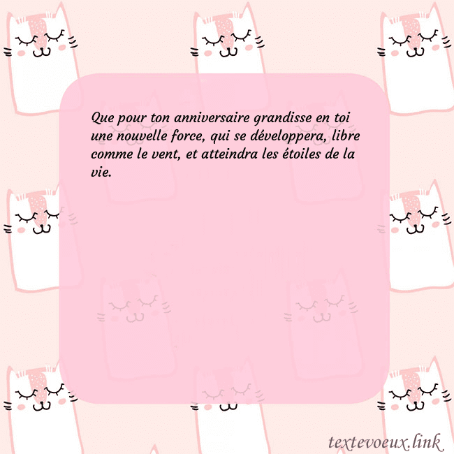 Carte de voeux rose avec des chats drôles