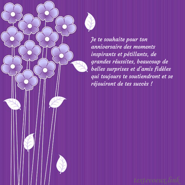 Carte de vœux avec des fleurs violettes