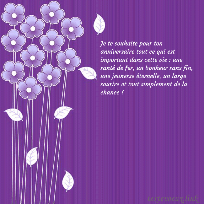 Carte de vœux avec des fleurs violettes