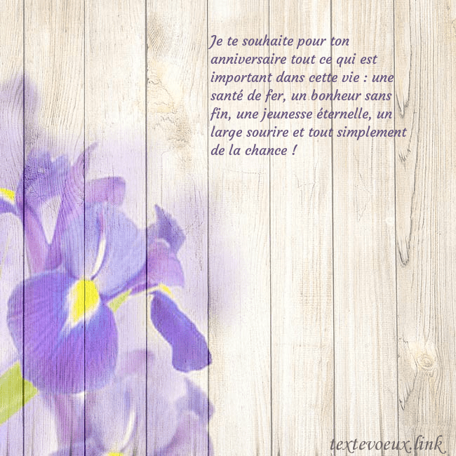 Carte d'anniversaire avec des iris