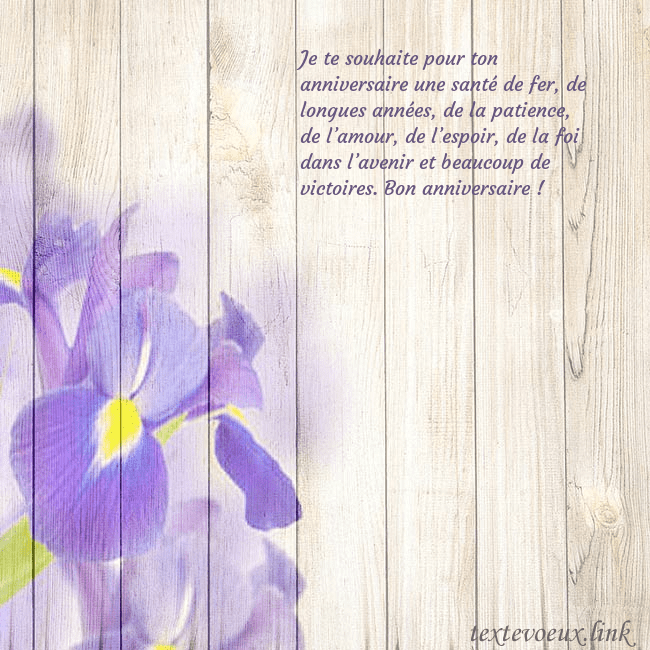 Carte d'anniversaire avec des iris