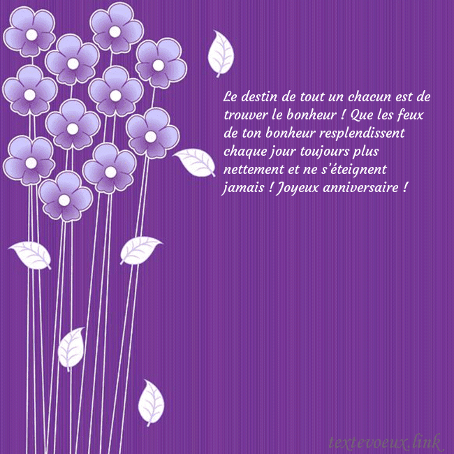 Carte de vœux avec des fleurs violettes