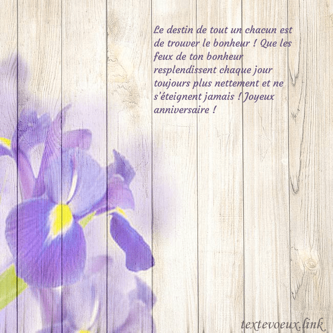 Carte d'anniversaire avec des iris