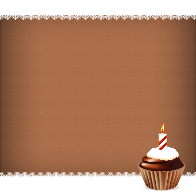Cartes d'anniversaire personnalisées Carte de vœux avec cupcake et bougie