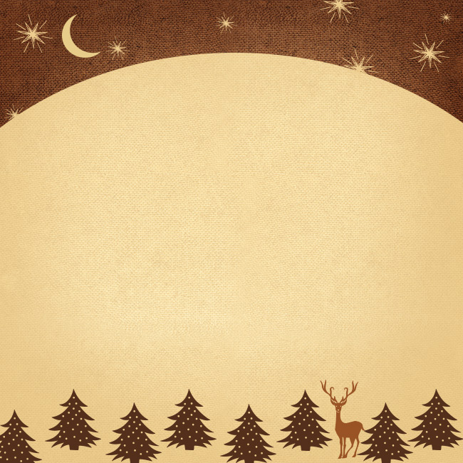 Cartes de Noël Carte postale marron avec étoiles et lune