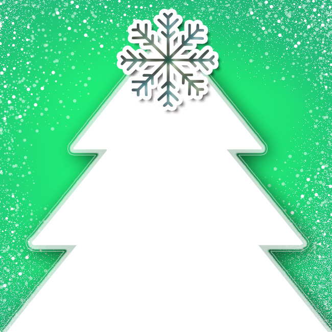 Cartes de Noël Carte postale avec un grand sapin de Noël blanc sur fond vert