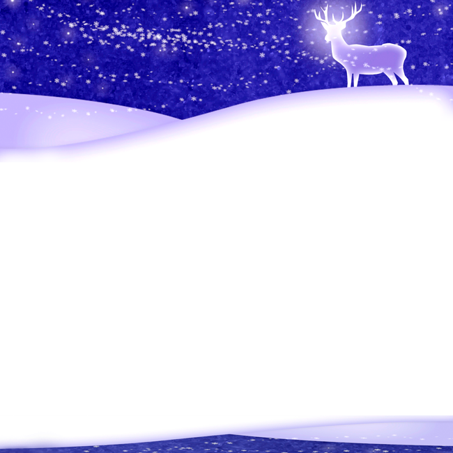 Cartes de bonne année Carte de vœux avec de la neige et un cerf brillant