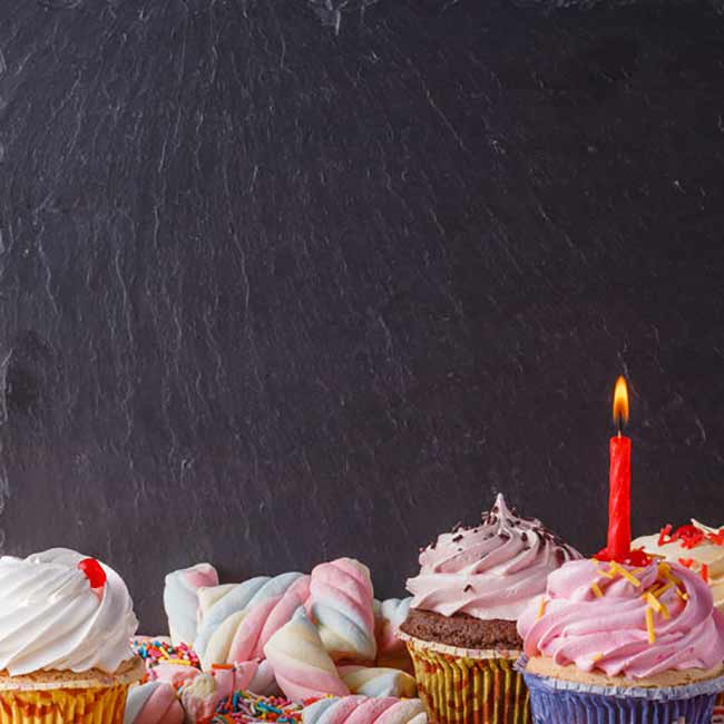 Cartes d'anniversaire personnalisées Cartes de vœux avec cupcakes et bougie