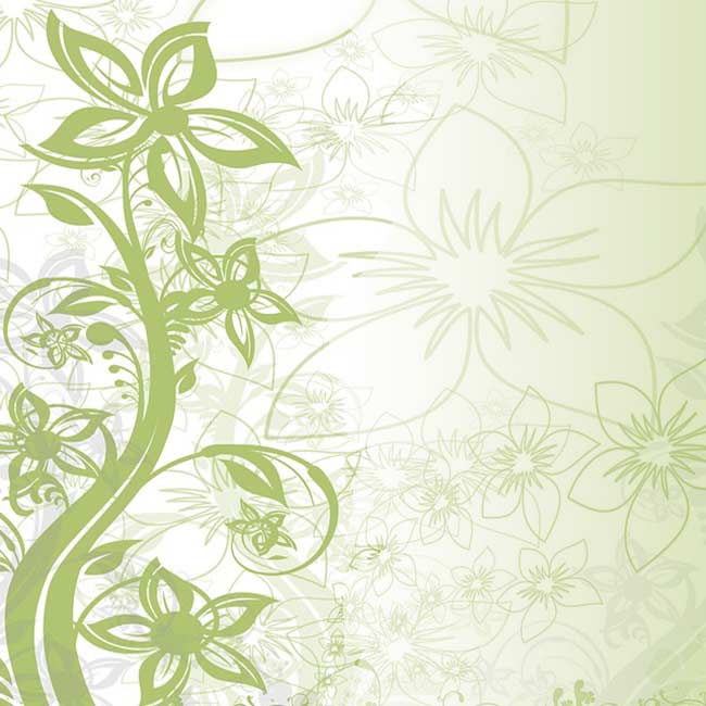 Vœux de Pâques par email Carte de voeux avec des fleurs peintes en vert
