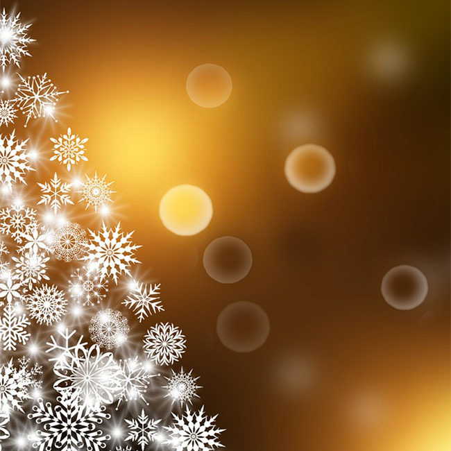 Cartes de bonne année Carte postale avec un sapin de Noël fait de flocons de neige